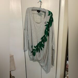 Vivienne Westwood Gray and Green Asymmetrical long Sleeve Tunic dress